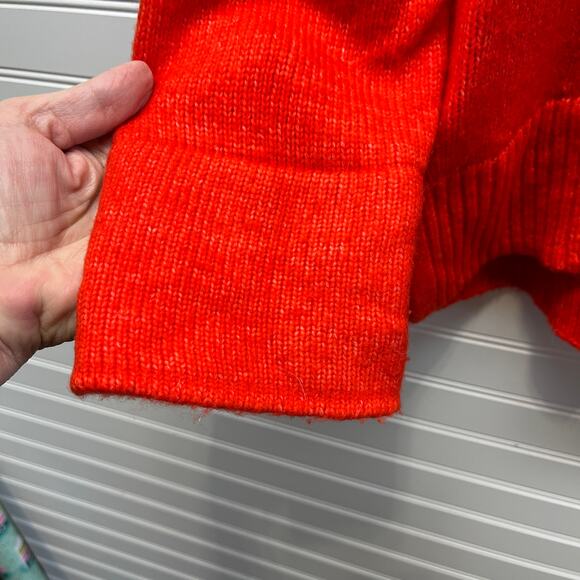 H&M LOGG Label of Graded Goods Orange Hooded Oversized Wool Blend Sweater Size M - Picture 5 of 12